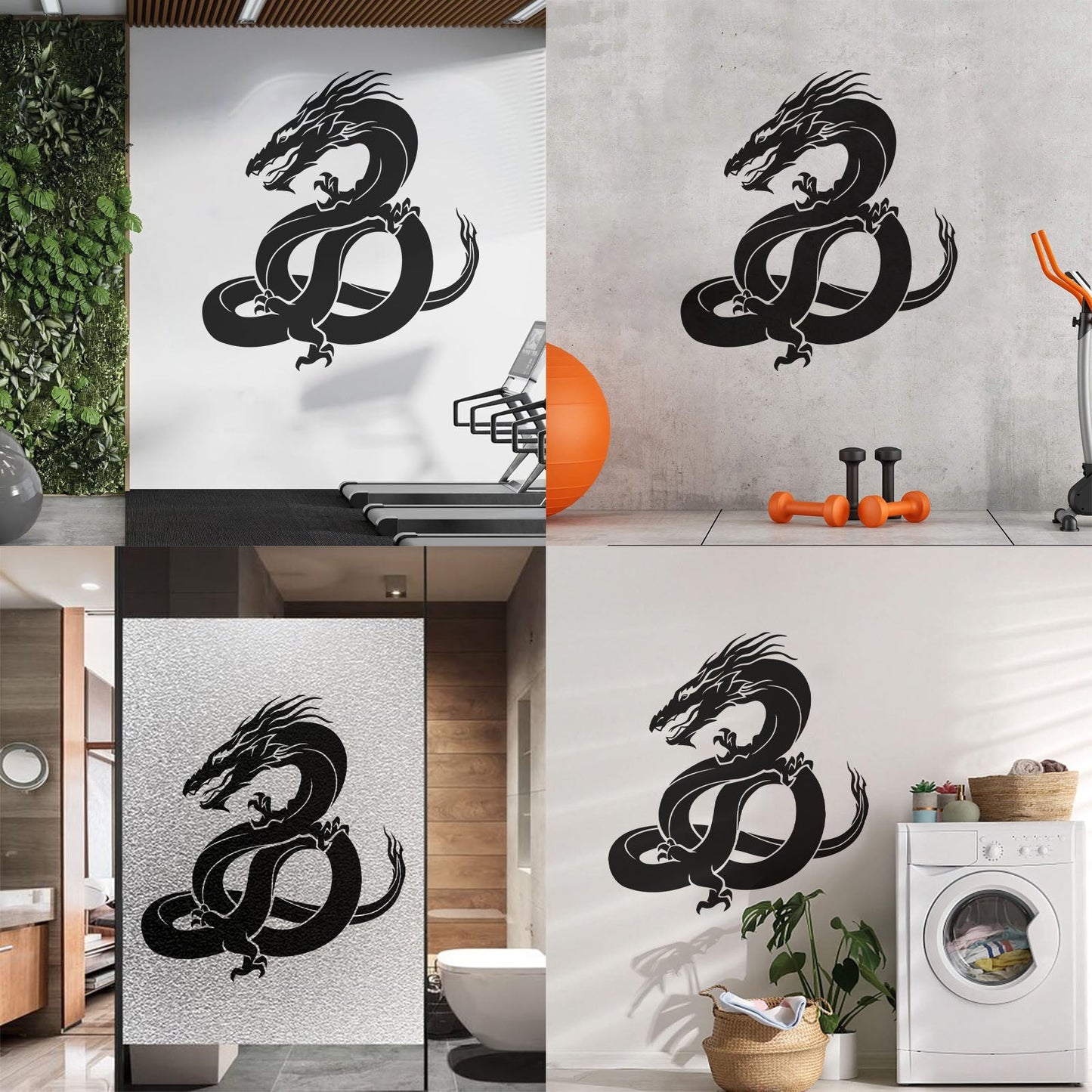 Lettering Stickers Oriental Fantasy Magical Dragon Tattoo Easy Installation