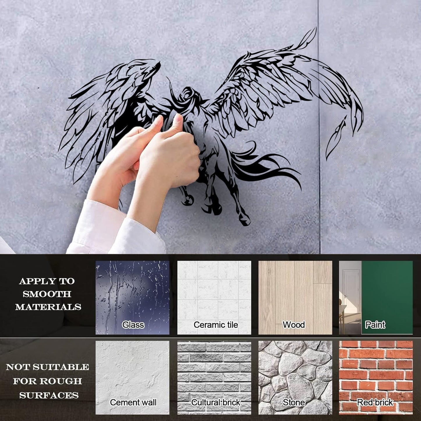 Wall Decals Paster Paper Pegasus Fantastic Beast Fantasy Animal Wings Art Mural Painting