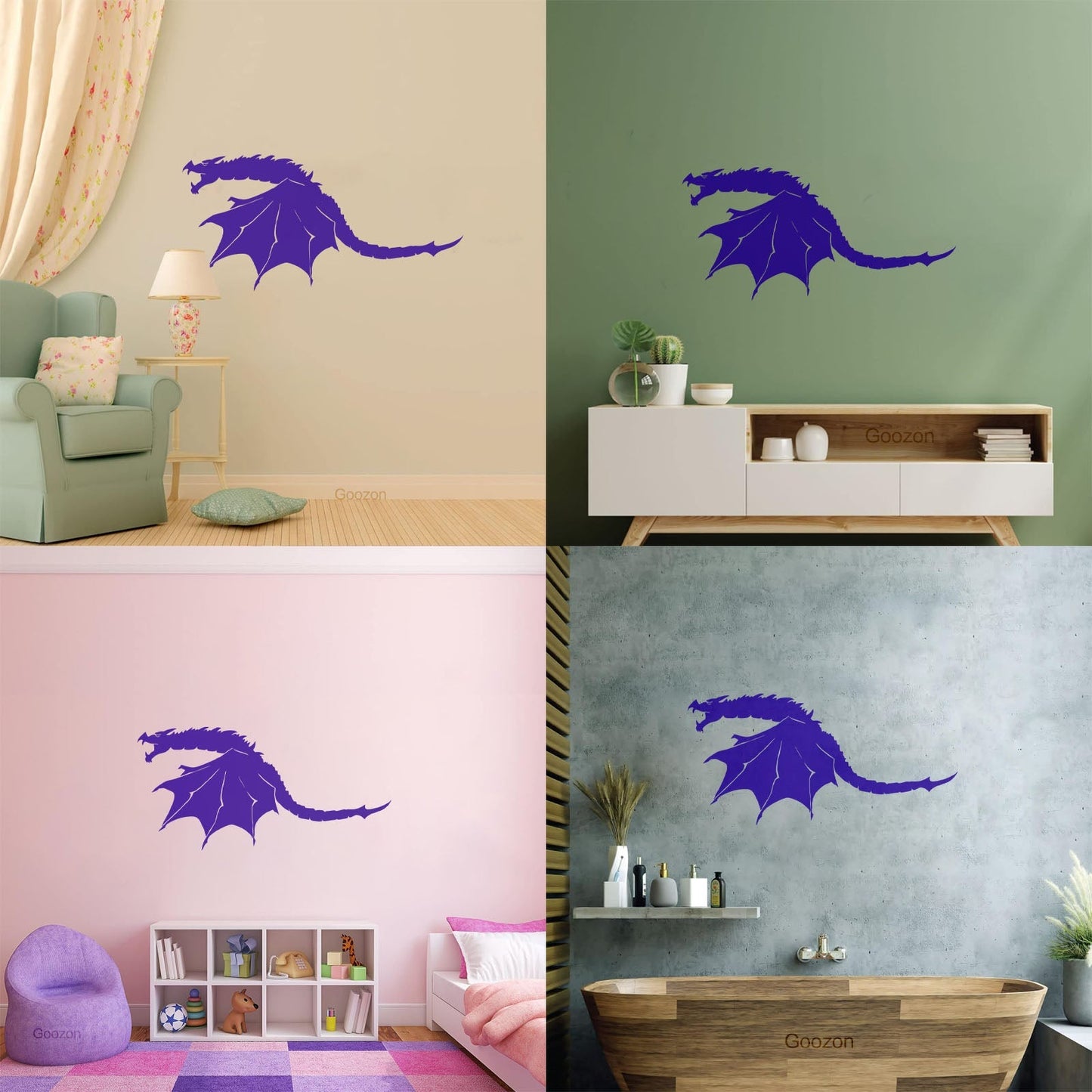 Wall Stickers Paster Paper Scary Dragon Wings Fantasy Monster Art Decoration