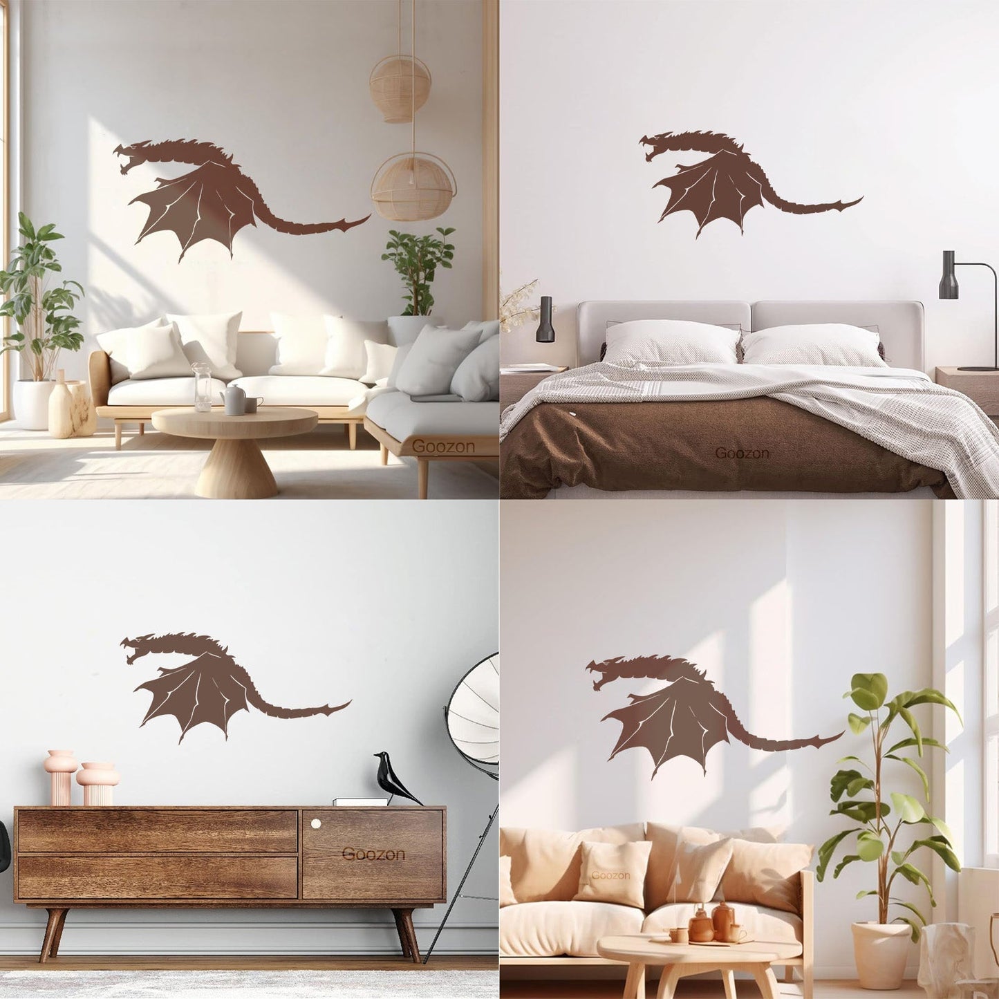 Wall Stickers Paster Paper Scary Dragon Wings Fantasy Monster Art Decoration