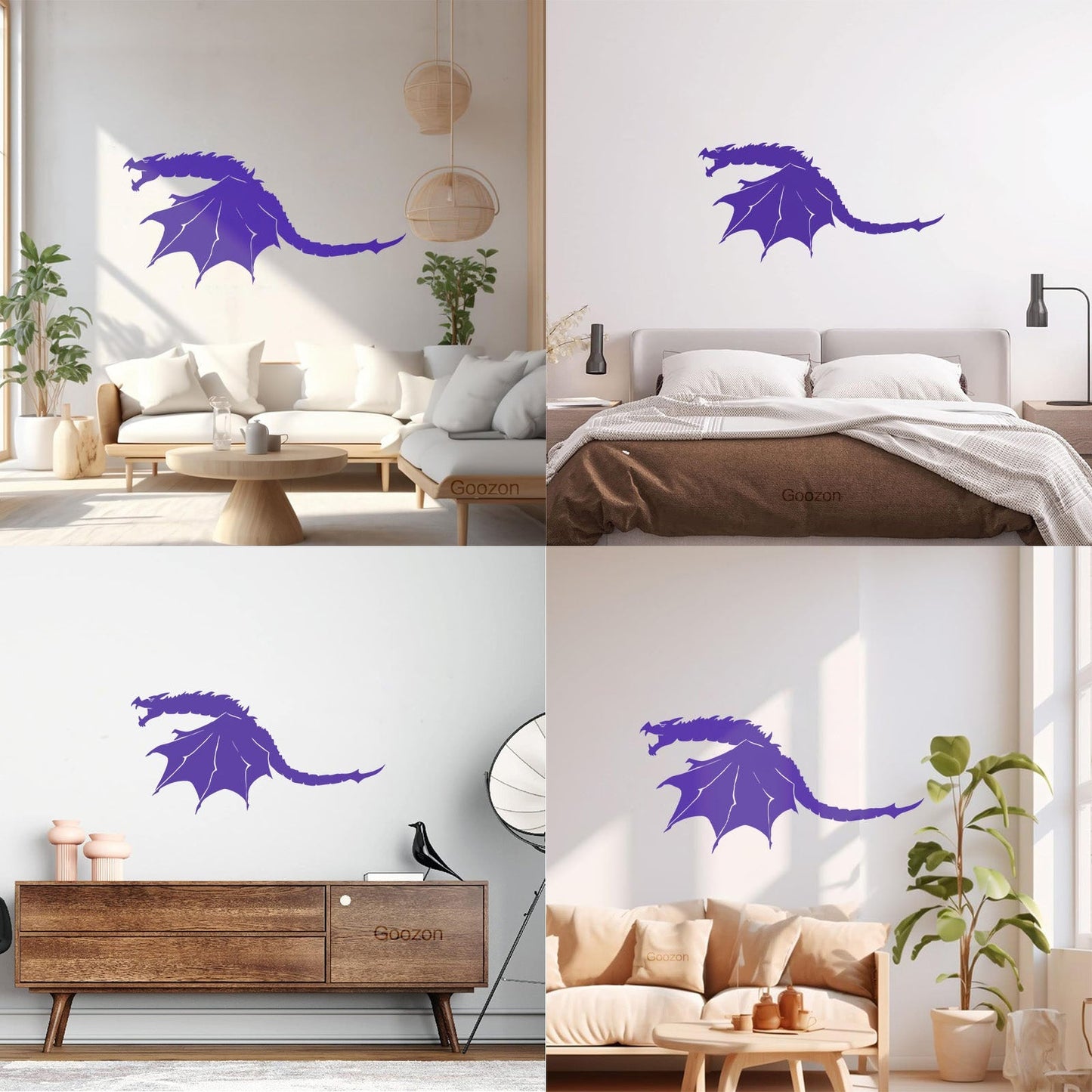 Wall Stickers Paster Paper Scary Dragon Wings Fantasy Monster Art Decoration