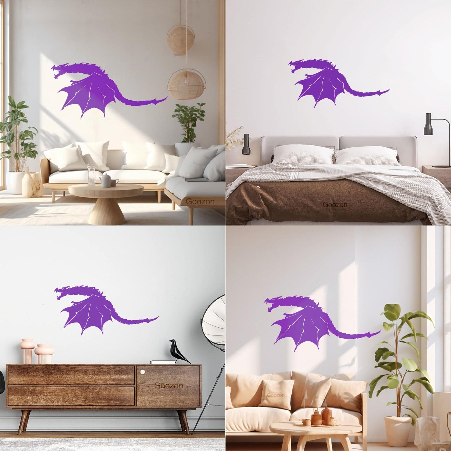 Wall Stickers Paster Paper Scary Dragon Wings Fantasy Monster Art Decoration