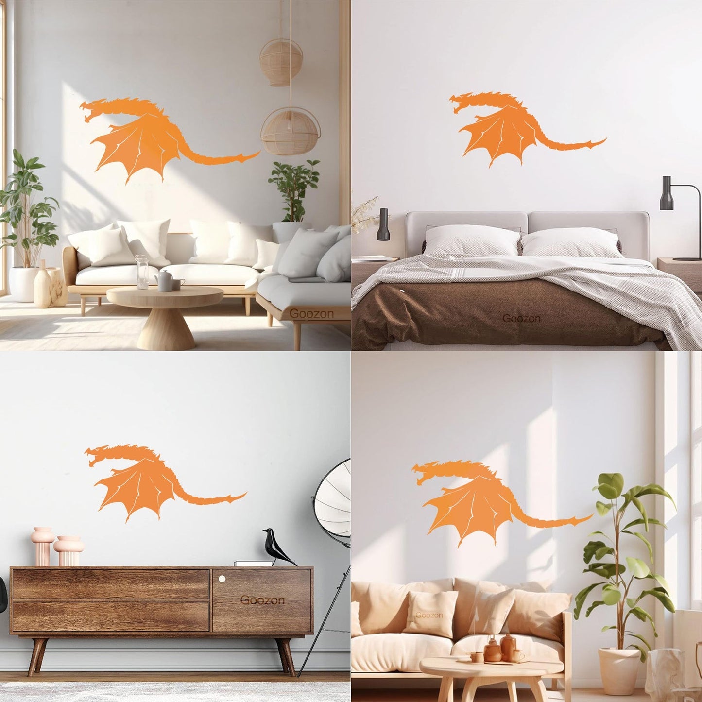Wall Stickers Paster Paper Scary Dragon Wings Fantasy Monster Art Decoration