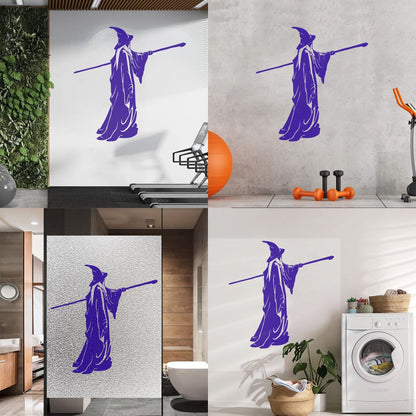Wall Stickers Sorcerer Fantasy Fairytale Magic Staff Witch Window Decals