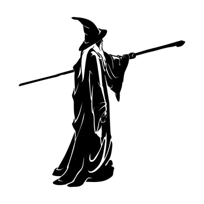 Wall Stickers Sorcerer Fantasy Fairytale Magic Staff Witch Window Decals