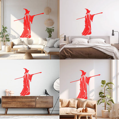 Wall Stickers Sorcerer Fantasy Fairytale Magic Staff Witch Window Decals