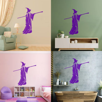 Wall Stickers Sorcerer Fantasy Fairytale Magic Staff Witch Window Decals