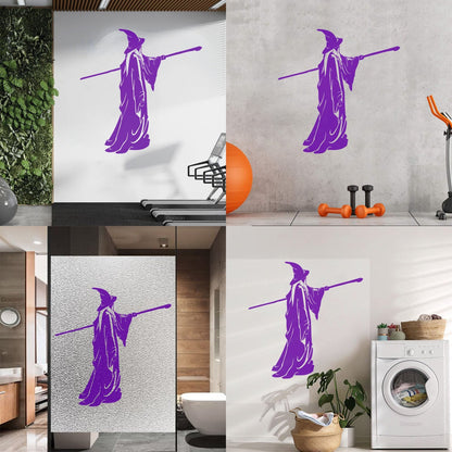 Wall Stickers Sorcerer Fantasy Fairytale Magic Staff Witch Window Decals