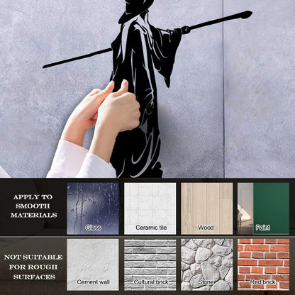 Wall Stickers Sorcerer Fantasy Fairytale Magic Staff Witch Window Decals