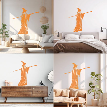 Wall Stickers Sorcerer Fantasy Fairytale Magic Staff Witch Window Decals