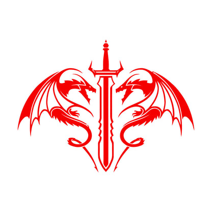 Fine Carving Decals Swords Dragons Fantasy Kids Man Cave Glass Stickers
