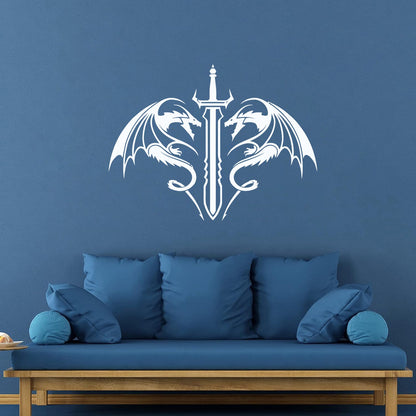 Fine Carving Decals Swords Dragons Fantasy Kids Man Cave Glass Stickers