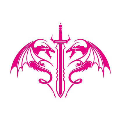 Fine Carving Decals Swords Dragons Fantasy Kids Man Cave Glass Stickers