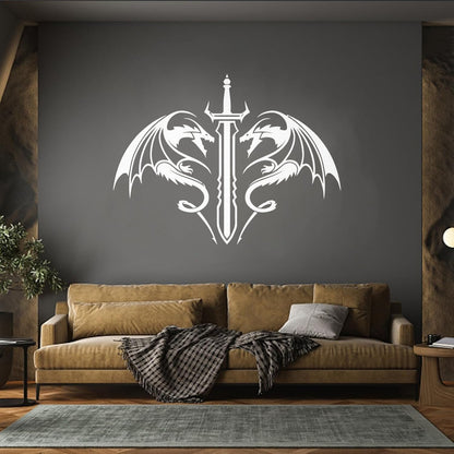 Fine Carving Decals Swords Dragons Fantasy Kids Man Cave Glass Stickers