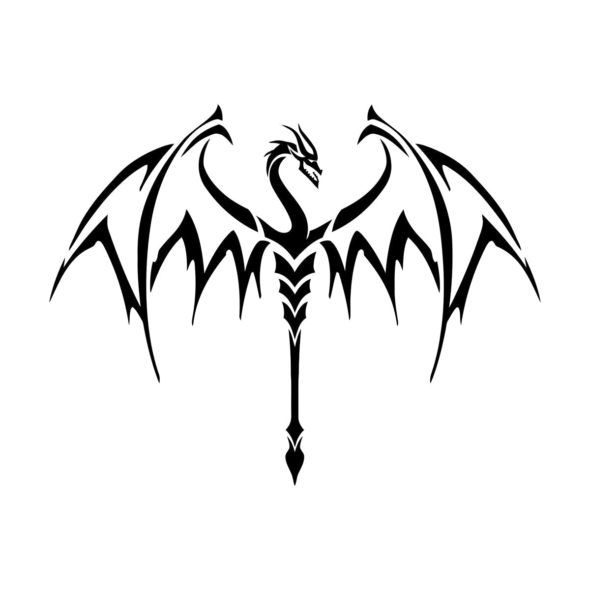 Lettering Decals Tribal Dragon Fantasy Mythology Flying Monster Removable Without Leaving Glue