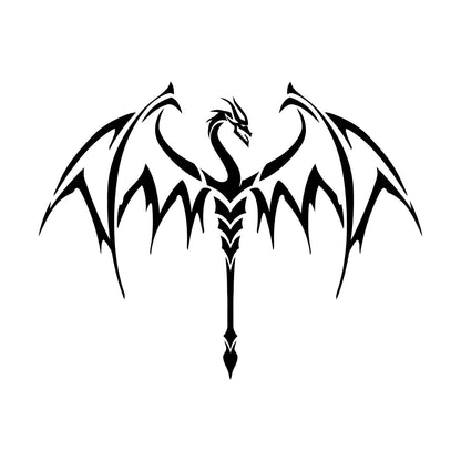 Lettering Decals Tribal Dragon Fantasy Mythology Flying Monster Removable Without Leaving Glue