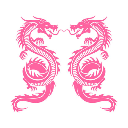 Wall Decals Pvc Two Dragon Fantasy Myth Children'S Self Adhesive