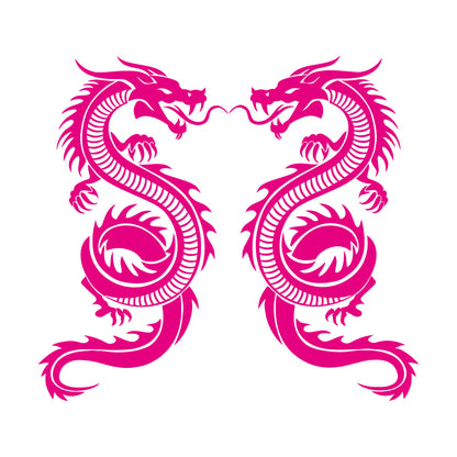 Wall Decals Pvc Two Dragon Fantasy Myth Children'S Self Adhesive