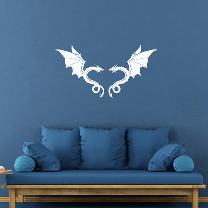 Two Dragons Fly Celtic Fantasy Lettering Stickers Do Not Damage The Wall Surface