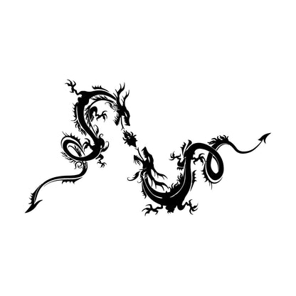 Wall Decals Paster Paper Two Dragons Flying Fantasy Mythology Beast Multi Color Selection