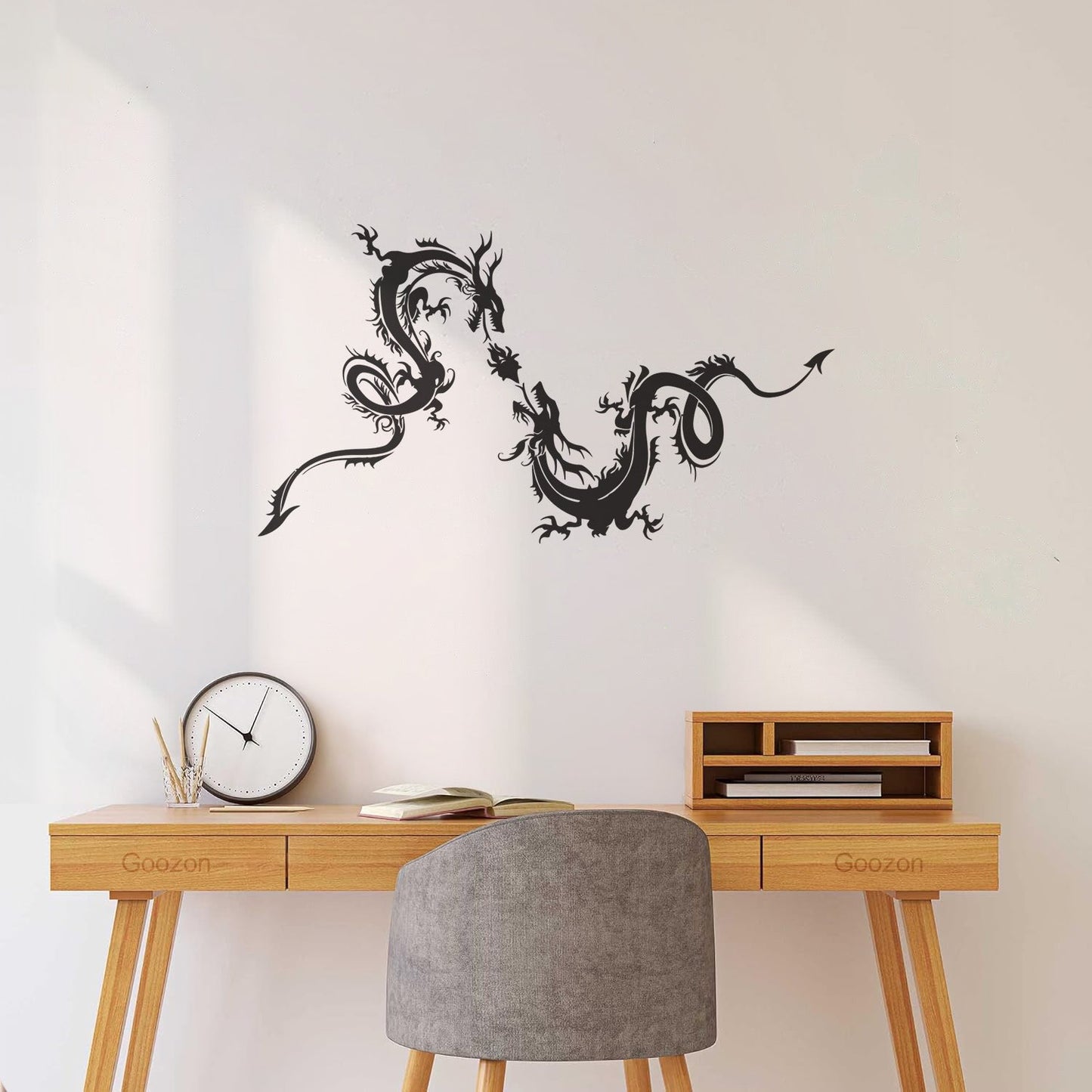 Wall Decals Paster Paper Two Dragons Flying Fantasy Mythology Beast Multi Color Selection