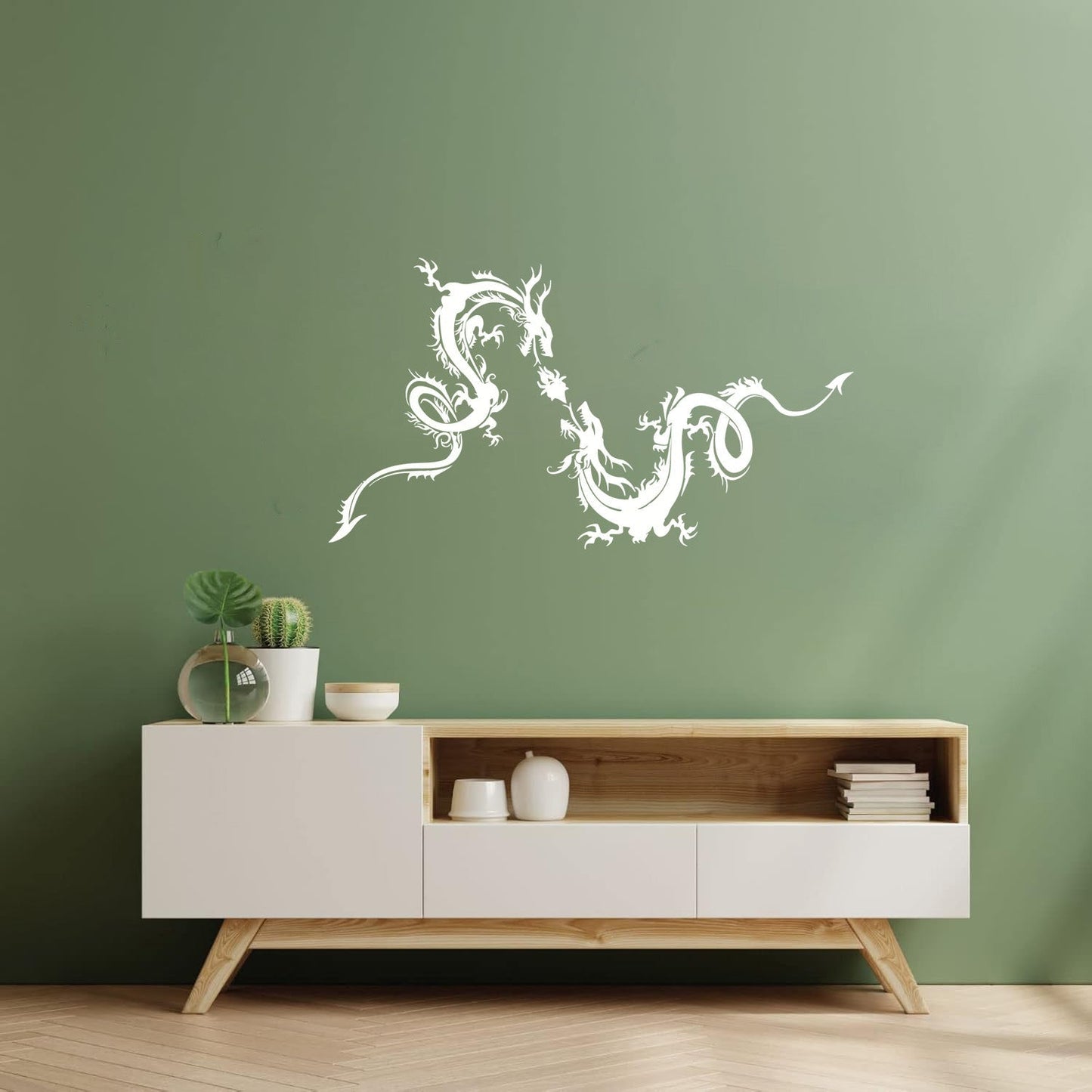 Wall Decals Paster Paper Two Dragons Flying Fantasy Mythology Beast Multi Color Selection