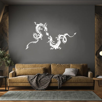 Wall Decals Paster Paper Two Dragons Flying Fantasy Mythology Beast Multi Color Selection