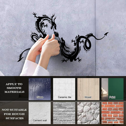 Wall Decals Paster Paper Two Dragons Flying Fantasy Mythology Beast Multi Color Selection