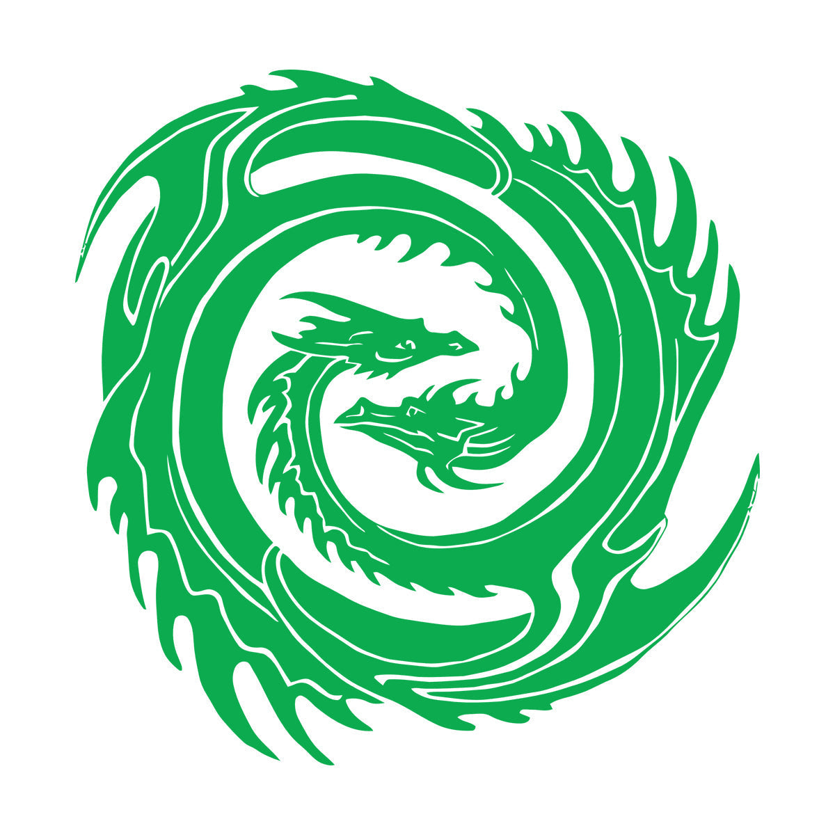 Wall Decals Two Head Dragon Circle Fantasy Japanese Easy Installation