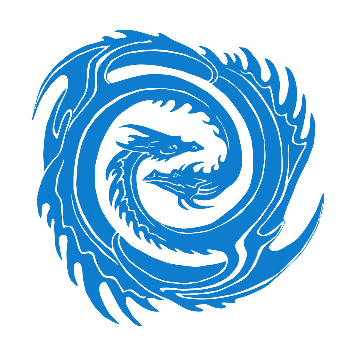 Wall Decals Two Head Dragon Circle Fantasy Japanese Easy Installation