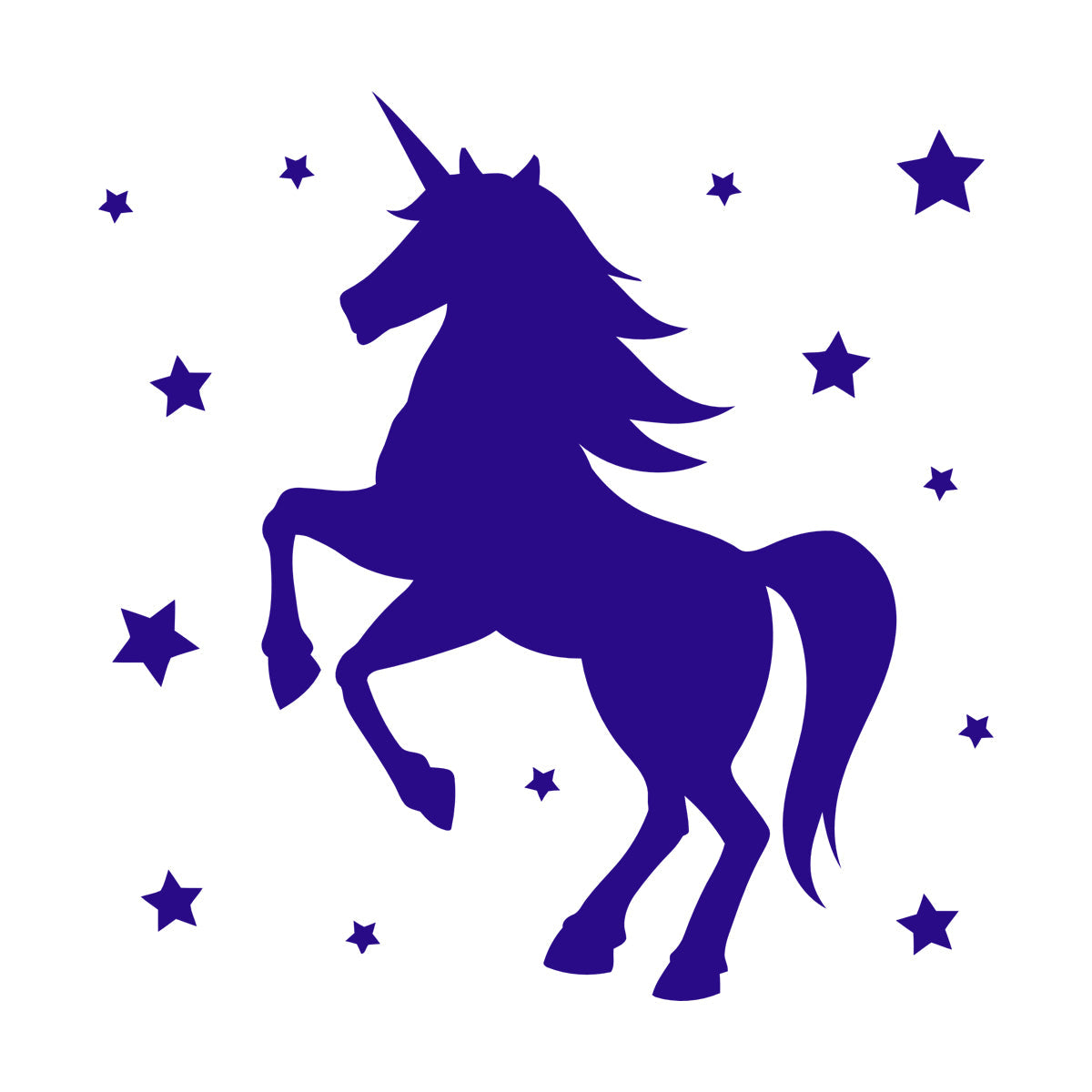 Mural And Wall Vinyl Decal Unicorn Fantasy Animal Kids Stars Bedroom Waterproof