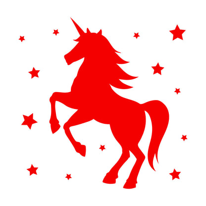 Mural And Wall Vinyl Decal Unicorn Fantasy Animal Kids Stars Bedroom Waterproof