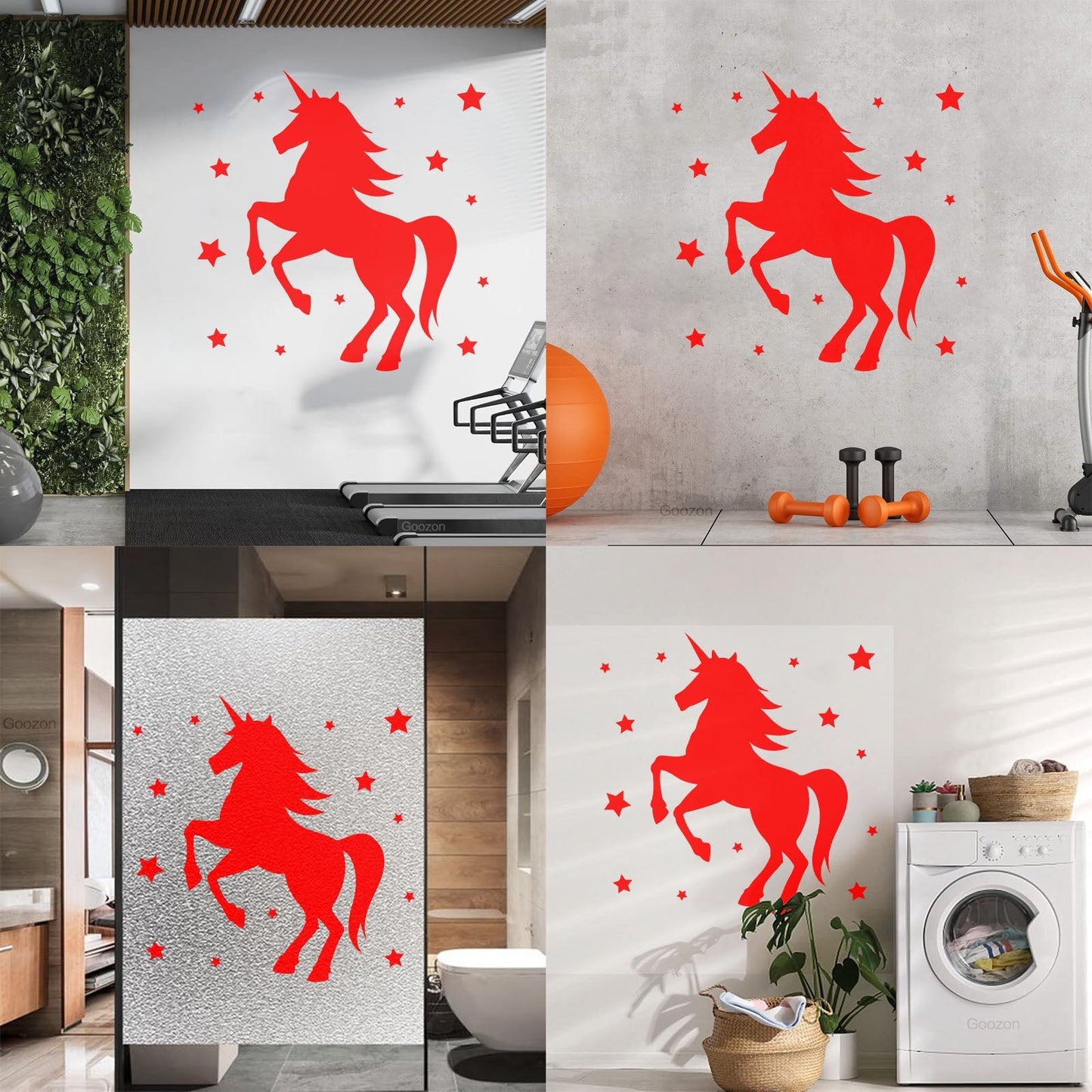 Mural And Wall Vinyl Decal Unicorn Fantasy Animal Kids Stars Bedroom Waterproof
