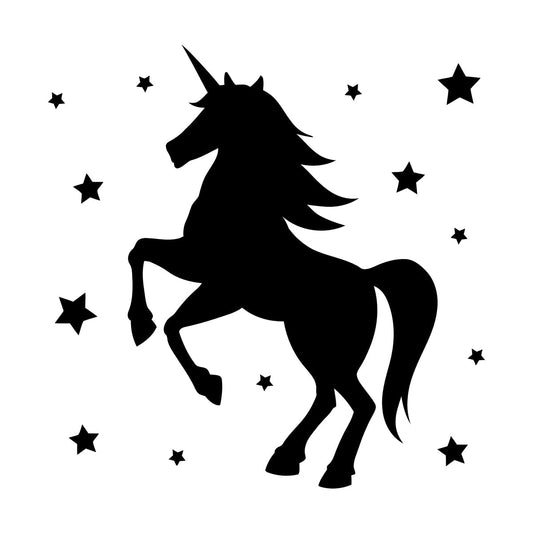 Mural And Wall Vinyl Decal Unicorn Fantasy Animal Kids Stars Bedroom Waterproof