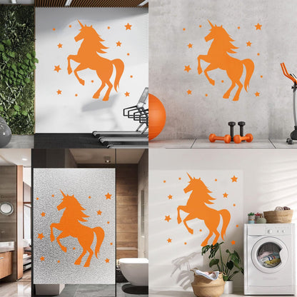 Mural And Wall Vinyl Decal Unicorn Fantasy Animal Kids Stars Bedroom Waterproof