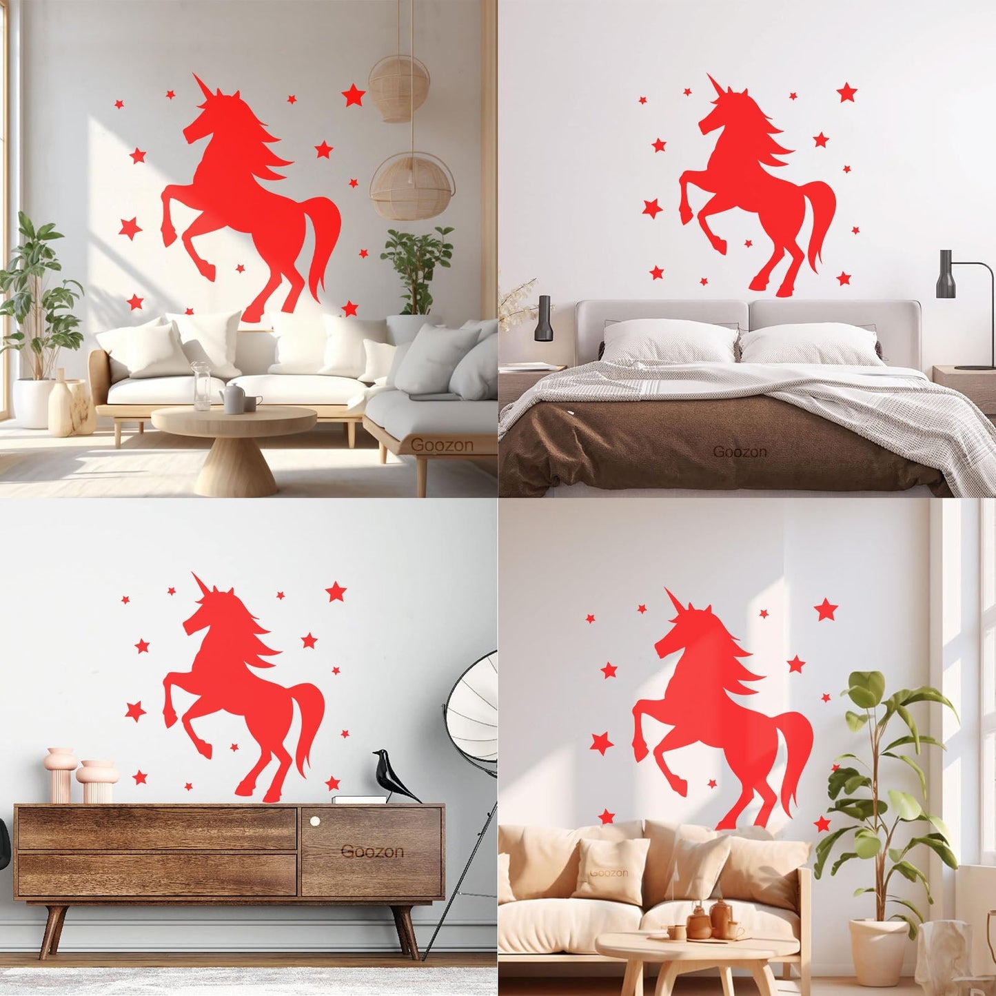 Mural And Wall Vinyl Decal Unicorn Fantasy Animal Kids Stars Bedroom Waterproof