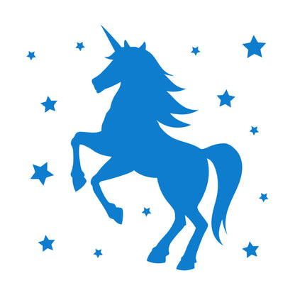 Mural And Wall Vinyl Decal Unicorn Fantasy Animal Kids Stars Bedroom Waterproof