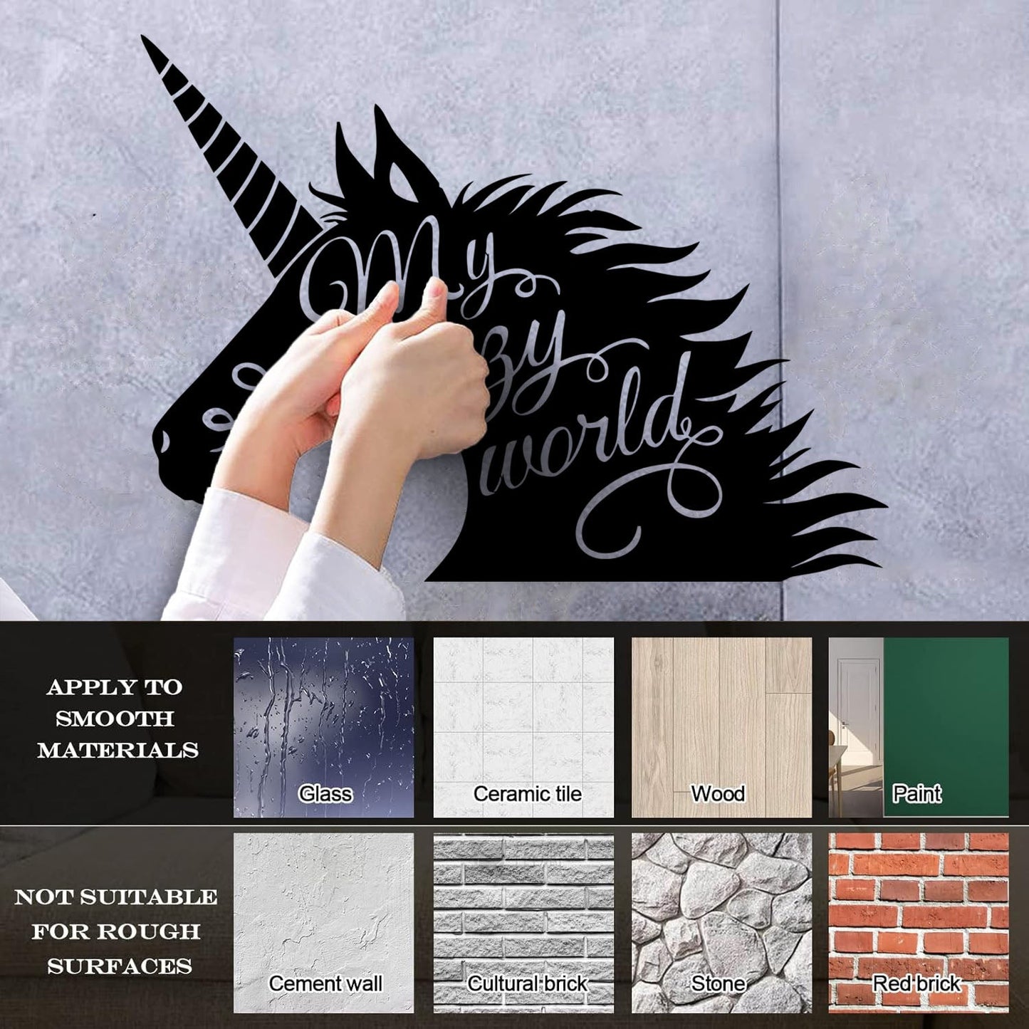 Unicorn Fantasy Fairy Tale Children'S Wall Stickers Paster Paper It Won'T Fall Off