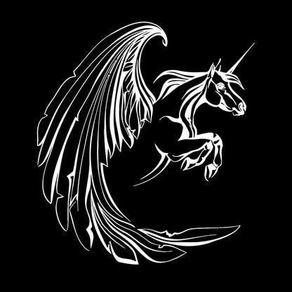 Fine Carving Stickers Unicorn Fantasy Myth Can Modify And Add Information