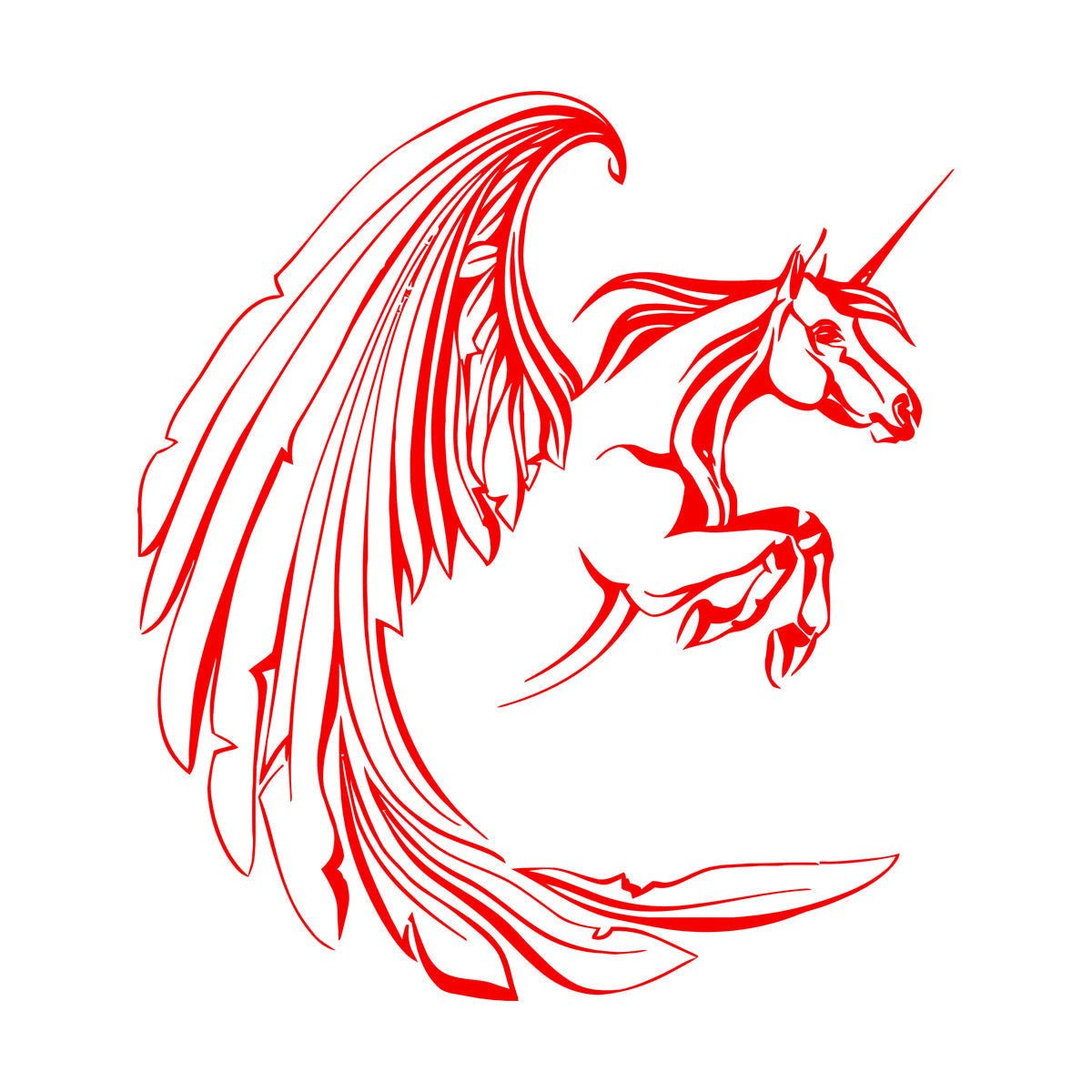 Fine Carving Stickers Unicorn Fantasy Myth Can Modify And Add Information