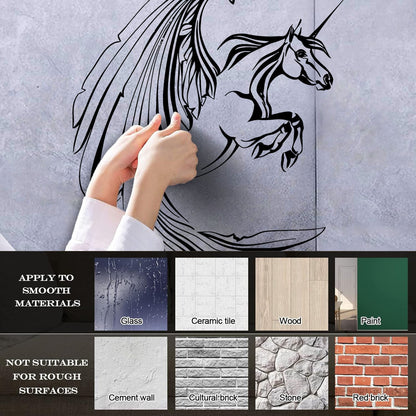 Fine Carving Stickers Unicorn Fantasy Myth Can Modify And Add Information