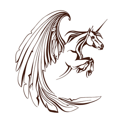 Fine Carving Stickers Unicorn Fantasy Myth Can Modify And Add Information