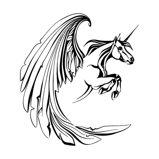 Fine Carving Stickers Unicorn Fantasy Myth Can Modify And Add Information