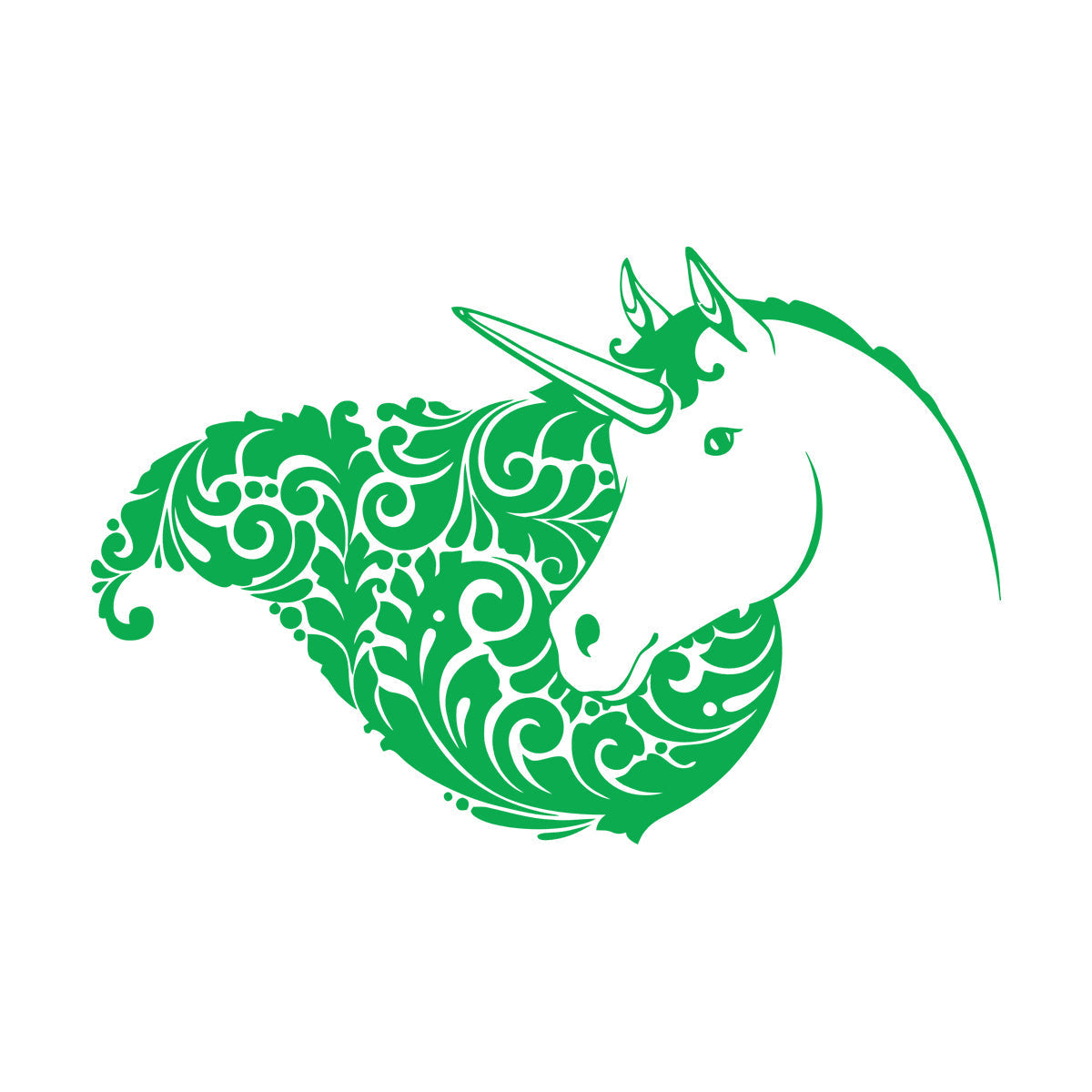 Fine Carving Decals Unicorn Head Girl Fantasy Room Wall Beautification