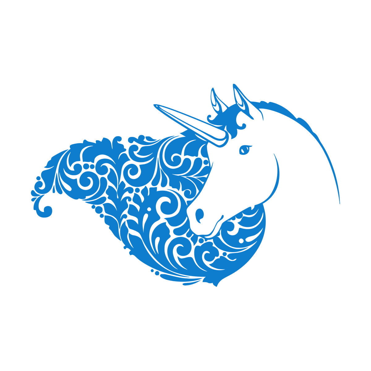 Fine Carving Decals Unicorn Head Girl Fantasy Room Wall Beautification