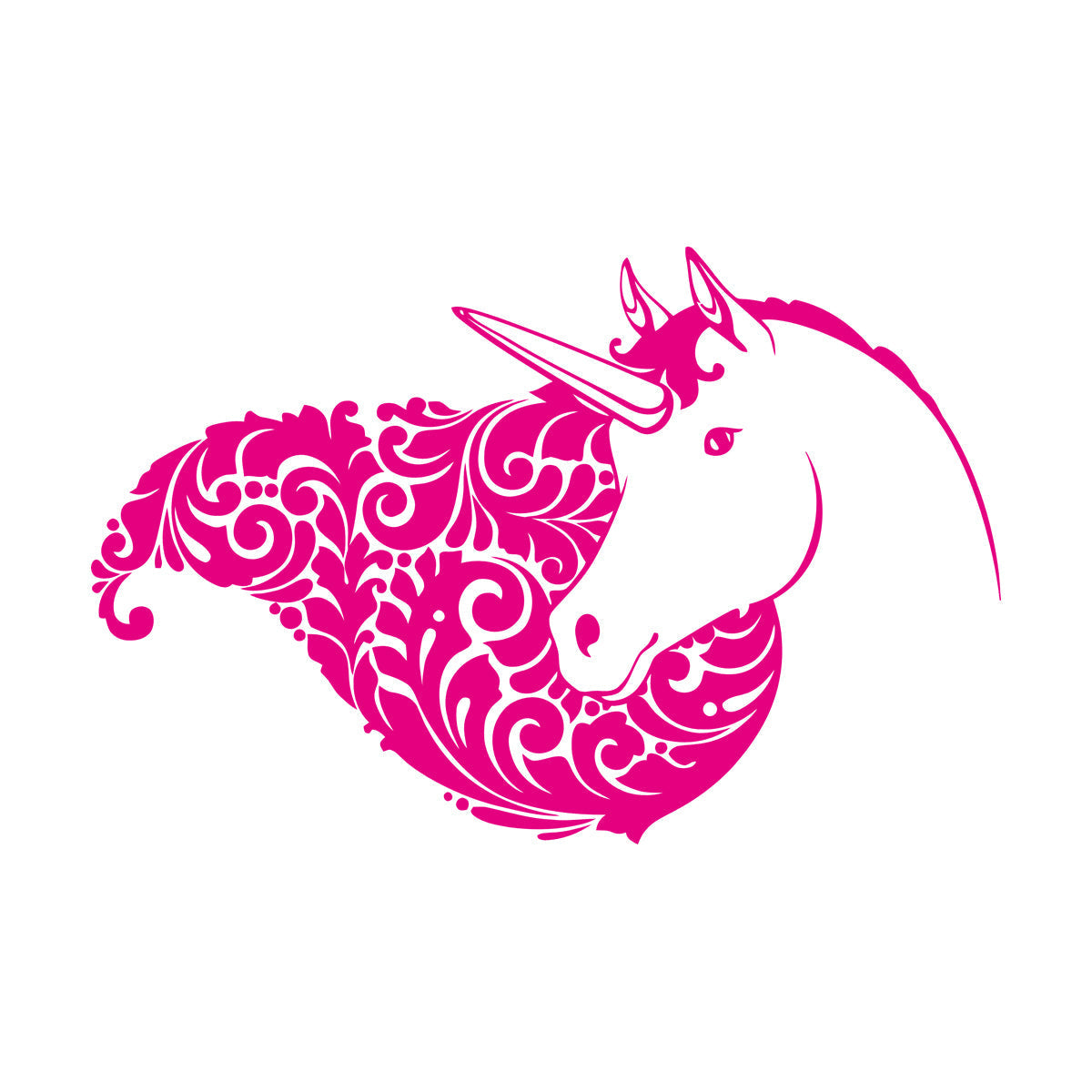 Fine Carving Decals Unicorn Head Girl Fantasy Room Wall Beautification