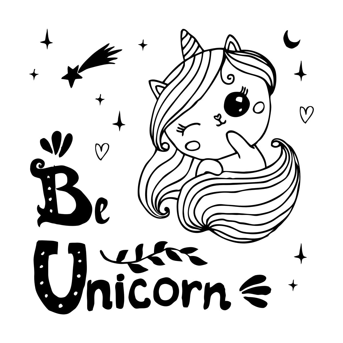 Vinyl Art Sticker Unicorn Stars Night Fantasy Car Body Decoration