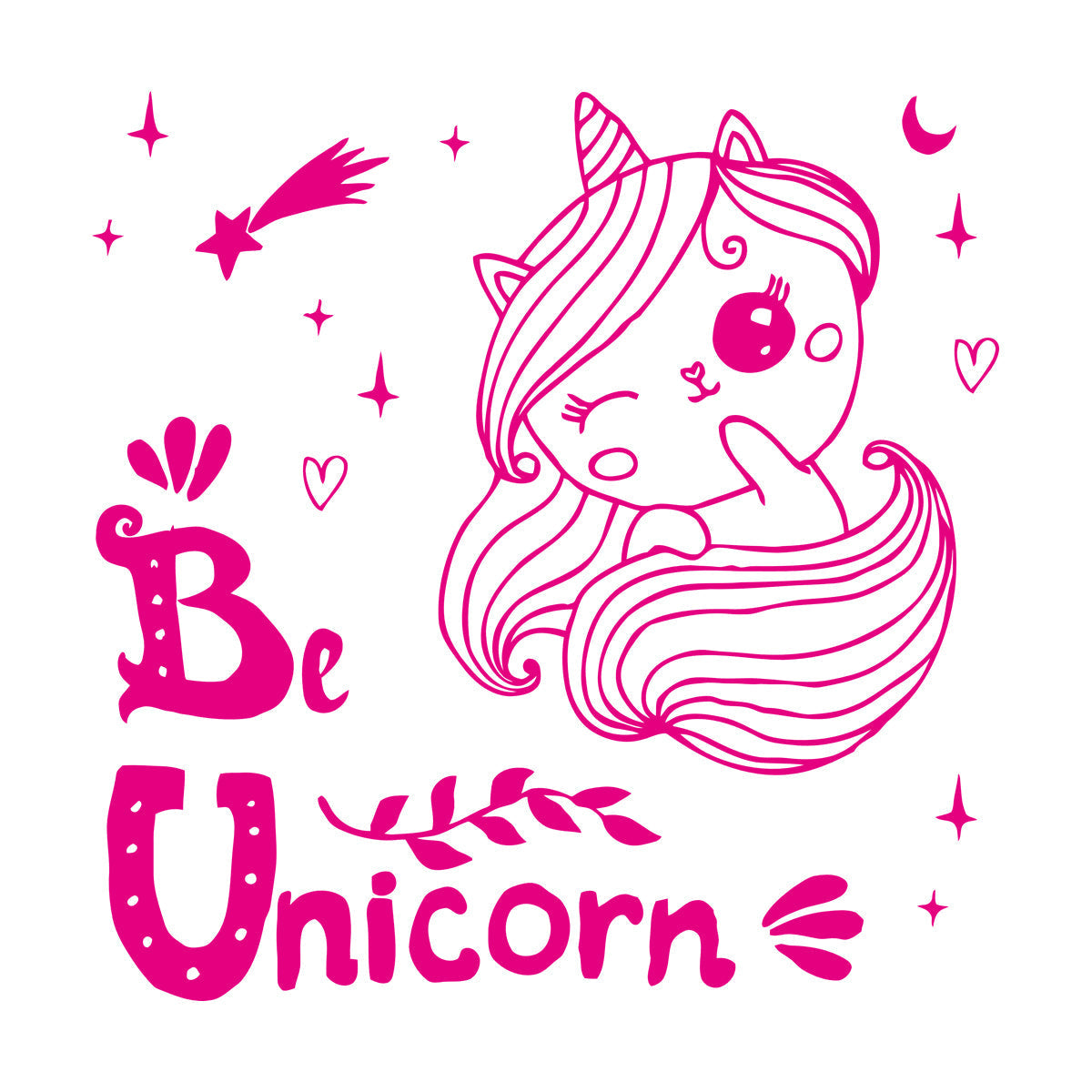 Vinyl Art Sticker Unicorn Stars Night Fantasy Car Body Decoration