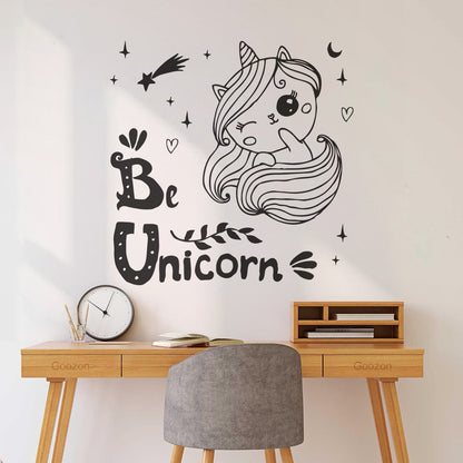 Vinyl Art Sticker Unicorn Stars Night Fantasy Car Body Decoration