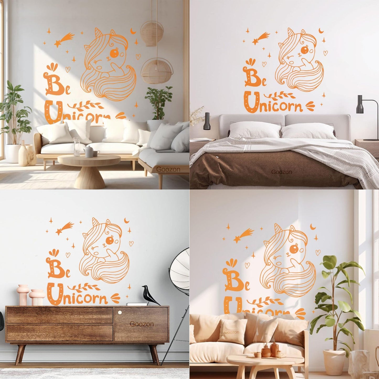 Vinyl Art Sticker Unicorn Stars Night Fantasy Car Body Decoration